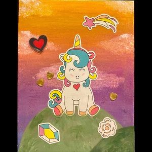 hand painted unicorn canvas